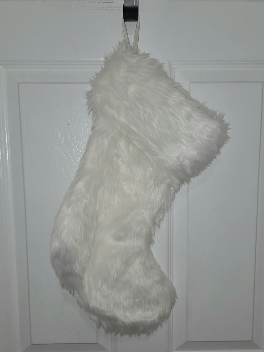 Wondershop Christmas Stocking White Faux Fur Plush Holiday Decor 18